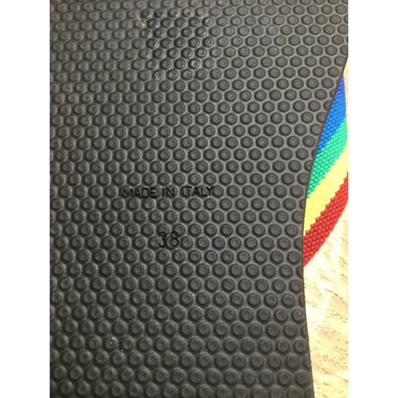 Saint Laurent Flip Flops size EU 38 Rainbow Black Italy Thongs USA 7 Sandals - Picture 5 of 5